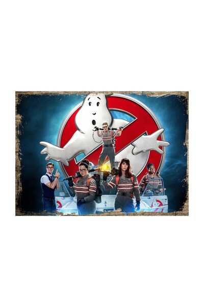 Cakatablo 25cmX35cm Ξύλινος πίνακας ζωγραφικής με λογότυπο Ghostbusters