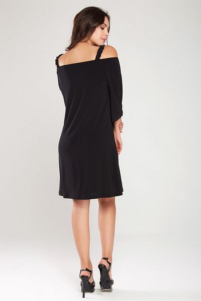 Laranor Women's Black Rope Strap Madonna Collar Dress 18L6274
