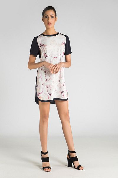 Finders Keepers Navy Blue Ecru Women's Dress