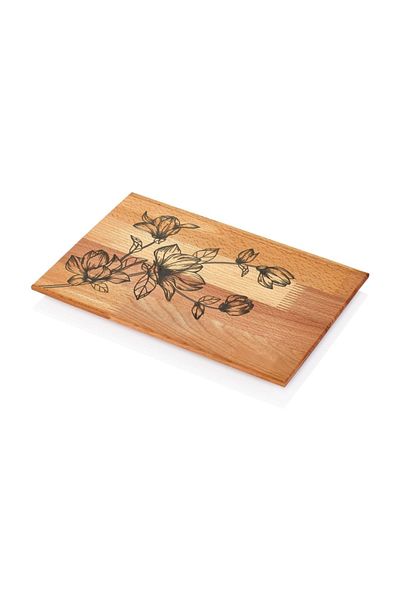 Taboo TAB-1185XS Rose Patterned Wooden Tray 35 x 15 Cm