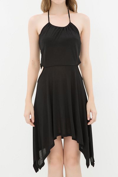 Koton Schwarzes Strandkleid für Damen 6YAK88425BK