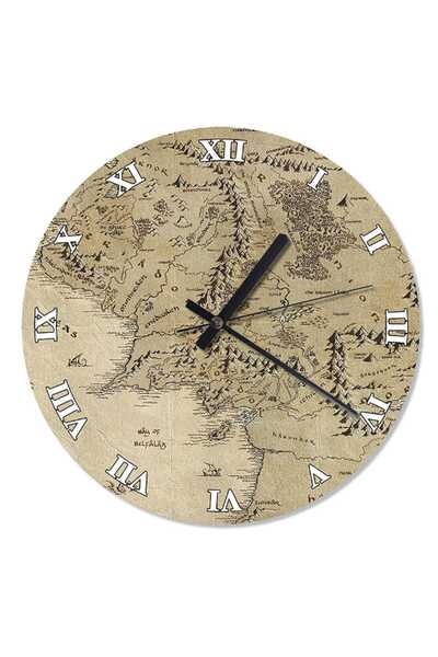 Generic Brand 30 cm Diameter Middle Earth Map Duavr Clock
