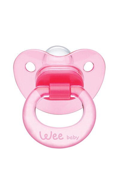 Wee Baby Akide Silikon Damaklı Emzik No:2 AskılıWee 112 Bebek 6-18 Ay Pembe 6-18 Ay