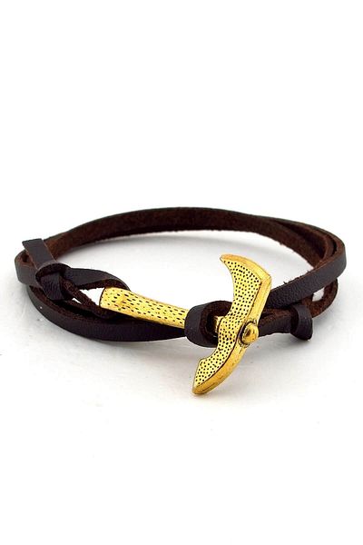 Solfera Men's Combat Baltasi Brown Original Leather Bracelet BT560