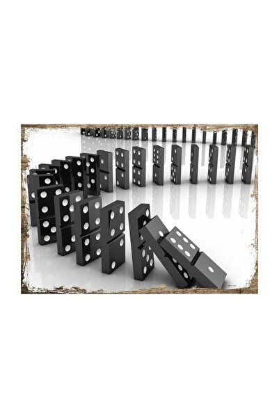 Cakatablo 35cmX50cm Ahşap Tablo Domino Taşları