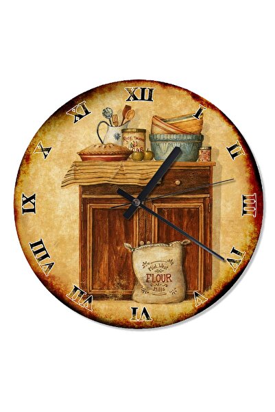 Cakatablo 30 Cm Çap Mutfak Dolabı Retro Duvar Saati
