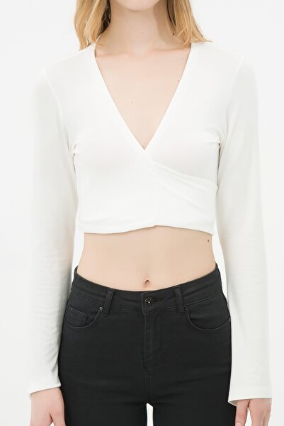 Koton Γυναικείο εκρού Bolero 6YAK53450EK