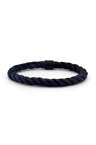 Solfera Men's Black Rope Micnatis Clip Bracelet BT228