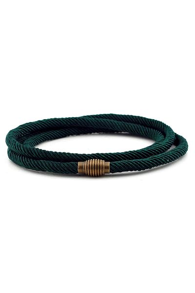 Solfera Men's Three Sira Metal Miknatis Dark Green Color Bracelet Bt465