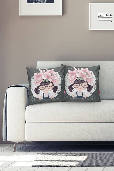 Realhomes Fata de moda cu imprimare digitala husa de perna moderna