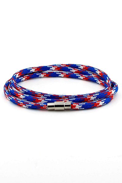 Solfera Men's Paracord Three Sira Wrapped Blue Red White Bracelet Bt411