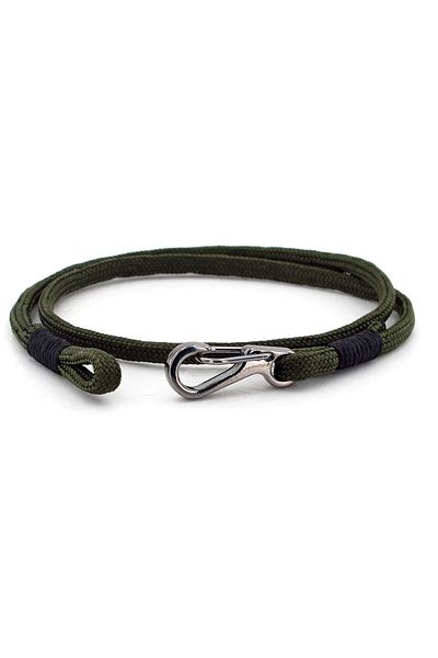Solfera Men's Khaki Green Wrapped Paracord Bracelet with Metal Hook Bt415