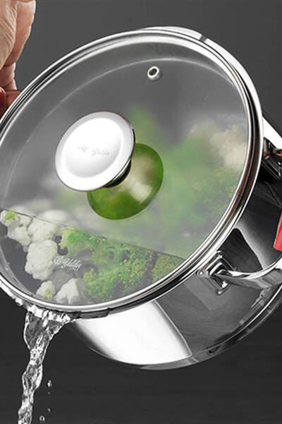 Aryıldız ليليوم بلس - طقم أواني طهي بتفاصيل مصفاة