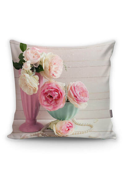 Realhomes Çiçek Temalı Dijital Baskılı Yastık Kırlent Kılıfı