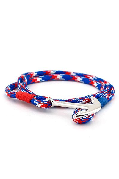 Solfera Men's Red Blue White Anchor Sailor Bracelet BT447