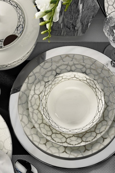 Kütahya Porselen Bone Kalipso 62 Parça 9624 Desenli Yemek Takımı BNKL62YT4309624