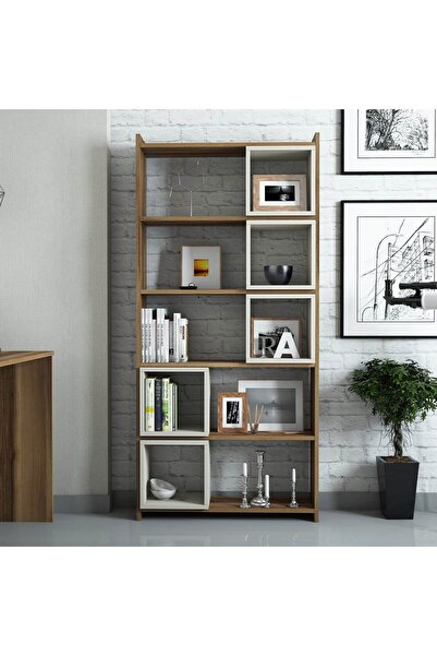 Variant Mobilya Box Kitaplık V1003 - Ceviz / Krem