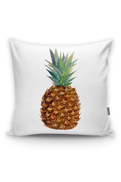 Realhomes Husă de pernă decorativă cu model de ananas, imprimată digitală
