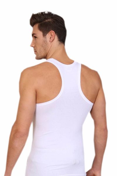 Berrak Men's White Men's Lycra Sports Undershirt ELF568BER1029
