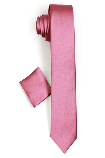 Varetta Ανδρική γραβάτα Rose Pink Slim Fit - Slim Fit με μαντήλι
