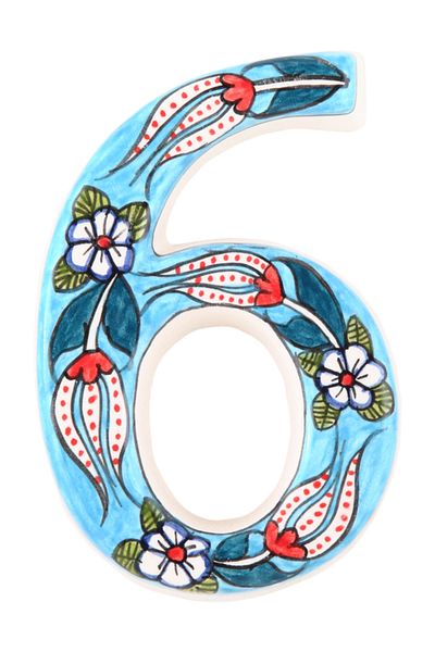 HOUSE2HOME Handmade Ceramic Door Number 6