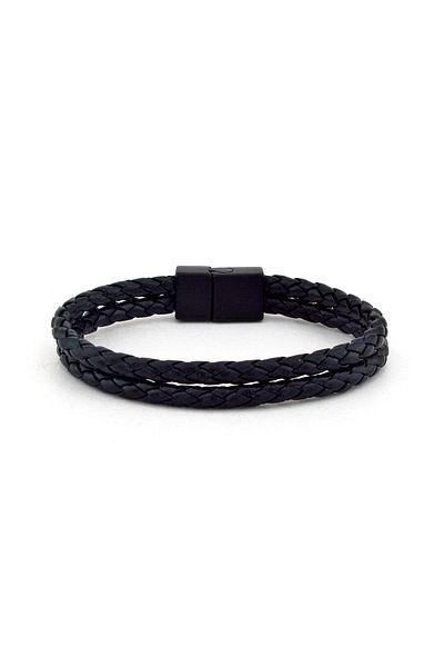 Solfera Men's Double Sira Black Magnet Bracelet BT240