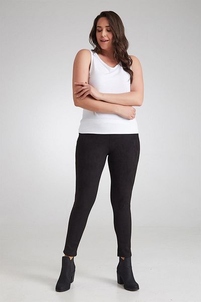 Seamoda Colanți din piele intoarsa pentru dama Negru-Bb PRA- 236776 - 896471