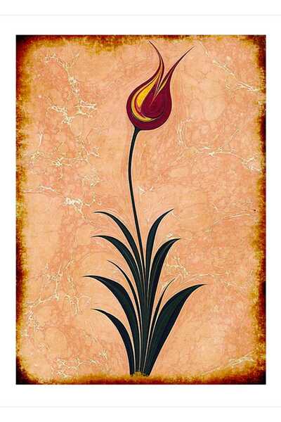 Cakatablo 25cmX35cm Ahşap Tablo Ebruli Lale