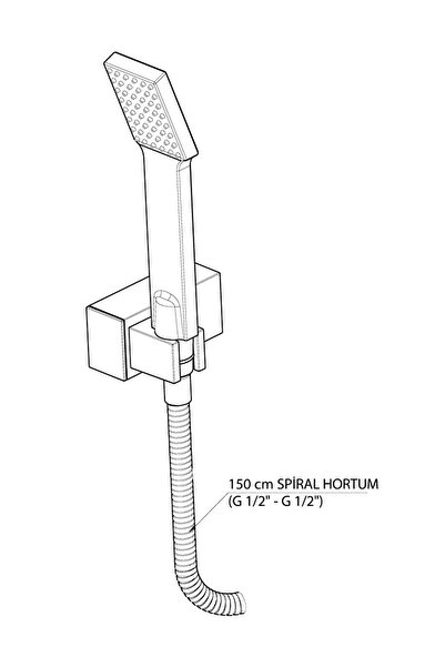 GPD Tam Ankastre Duş Seti Ritmo