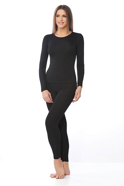Sevim Women's Black Thermal Under-Upper Set 5953