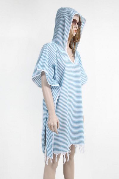 Bedinn Φόρεμα Peshtamal Hoodie λεπτή γραμμή Τυρκουάζ
