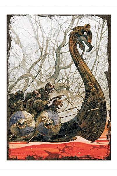 Cakatablo 25cmX35cm Tablou din lemn Vikingi