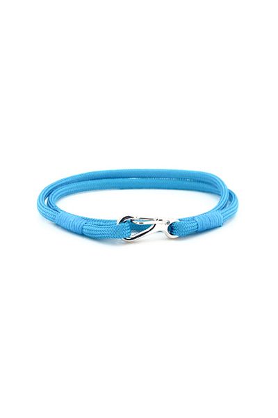 Solfera Men's Blue Paracord Bracelet with Metal Hook and Two Rows BT416