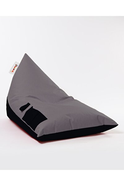 EARMUT Piramit İki Renk Çift Taraflı Puf Füme-Siyah