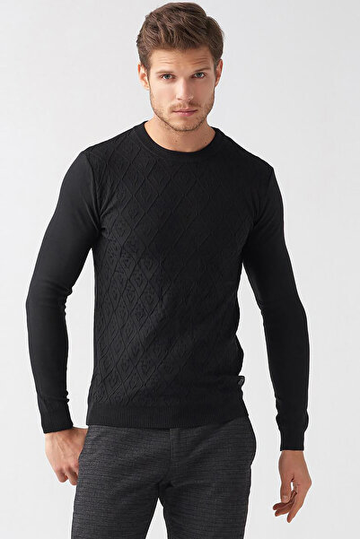 Mcr Pulover negru pentru bărbați - 11173SIYAH