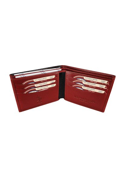 U.S. Polo Assn. Ανδρικό πορτοφόλι Claret Red από γνήσιο δέρμα PLCZ8375