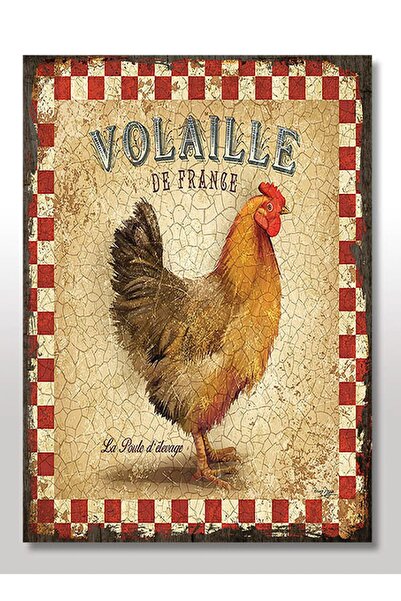 Cakatablo 35cmX50cm Ahşap Tablo Kümes Hayvanlarından Tavuk Görseli