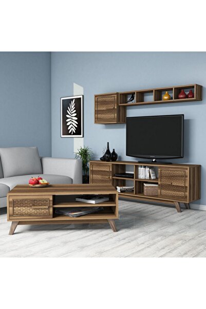 Variant Mobilya Ayla Tv Ünitesi Ve Orta Sehpa Takımı - Ceviz/Ceviz