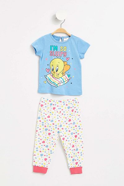 DeFacto Blue Baby Girl Looney Tunes Licensed Pajama Set