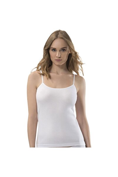 Dagi Tricou alb cu bretele din 2 piese pentru femei 5007 kc