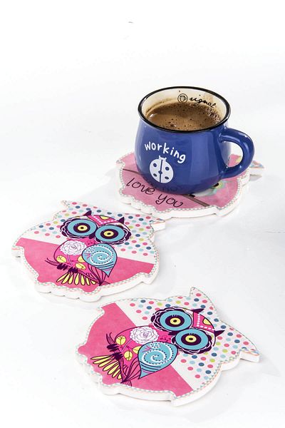 MUKKO HOME 2-Piece Owl Coaster 11 cm