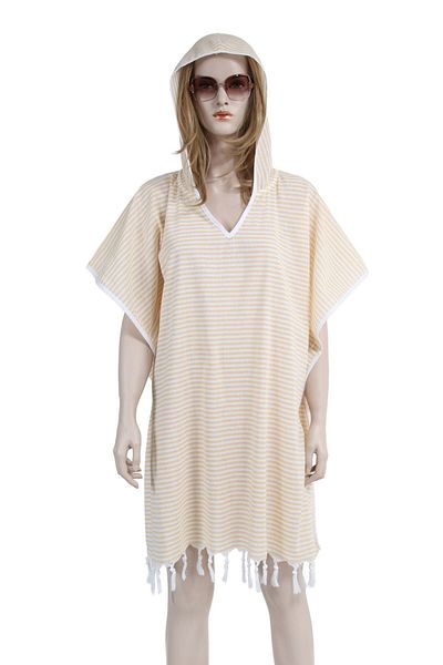Bedinn Rochie Peshtamal Glugă dungi galbene Pje006