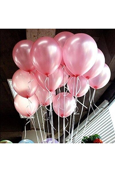 Parti dolabı Pembe Renk Metalik Balon 50 Adet ( 50'Li Paket)