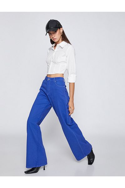 Koton Jeans mit weitem Bein und hoher Taille