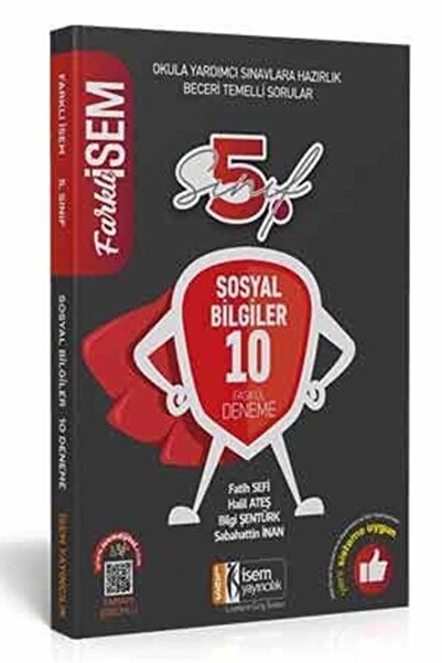 İsem Kitap Isem Yayıncılık 2020 Farklı Isem 5. Sınıf Sosyal Bilgiler Tamamı Ç...
