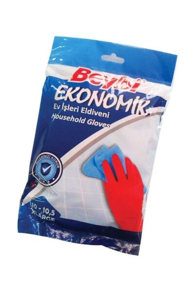 Beybi قفازات كونوميك لاتكس حمراء 10-10.5 منزلية