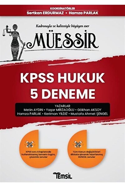 Temsil Kitap Müessir Kpss Hukuk 5 Deneme