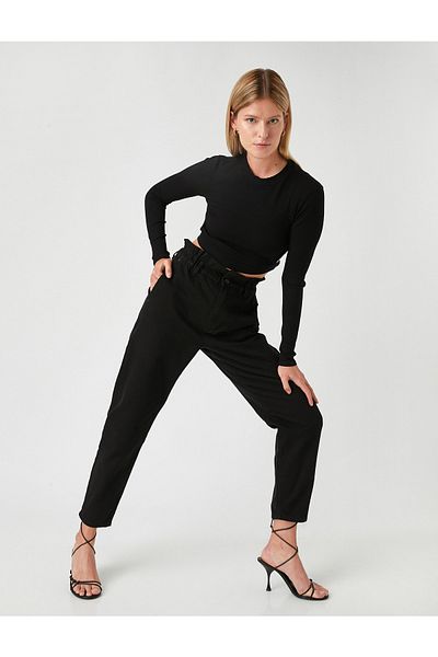 Koton Jeanshose, Hüfte, Wade, weites Bein, eng anliegend, hohe Taille