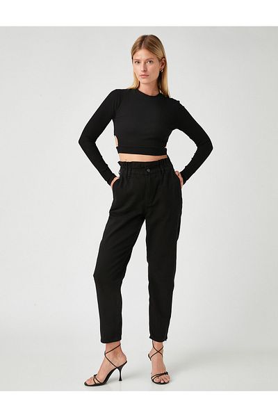 Koton Jeanshose, Hüfte, Wade, weites Bein, eng anliegend, hohe Taille
