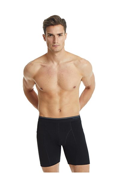 Blackspade Men's Black Boxer Cotton Long Length 9216